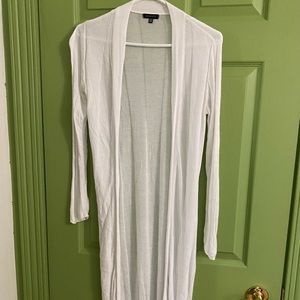Long white cardigan